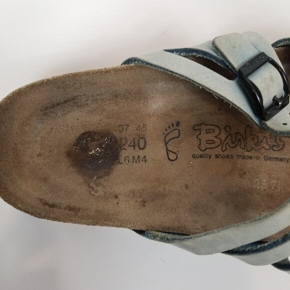 Birkenstock Women's Granada Leather Sandals Faded Blue Size 37 / 7 - Picture 8 of 8